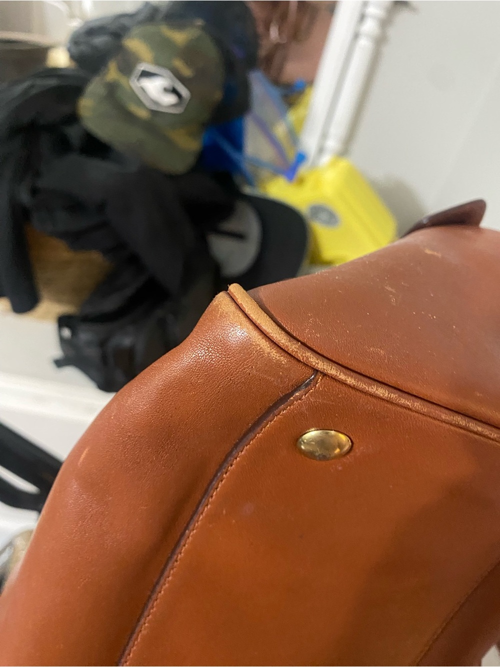 Coach Cognac Leather Satchel with Tassel Accents - Picture 8 of 8